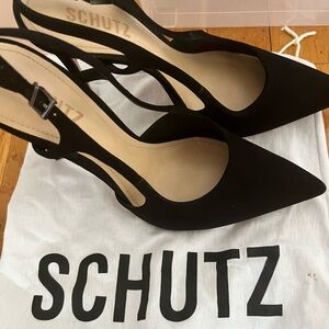 SCHUTZ high heel sling back stiletto black shoes!